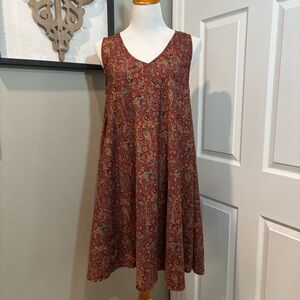 Palak Vintage Burgundy Floral Flowy Dress